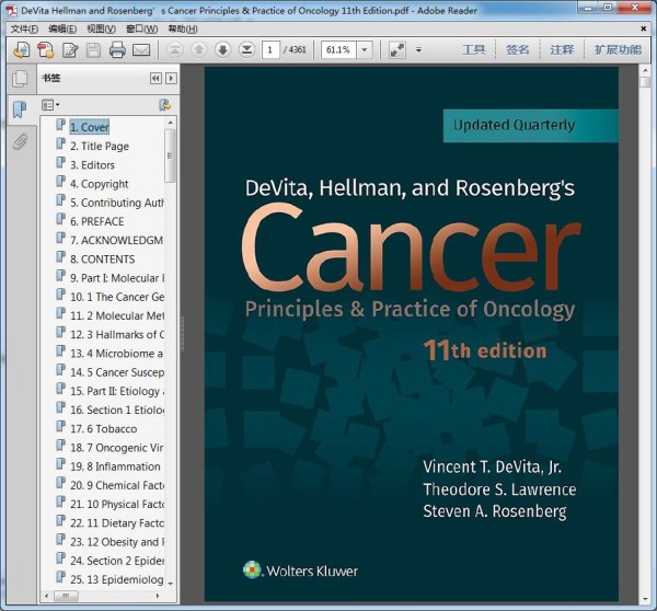 DeVita,Hellman,and Rosenberg's Cancer Principles & Practice of Oncology 11th Edition