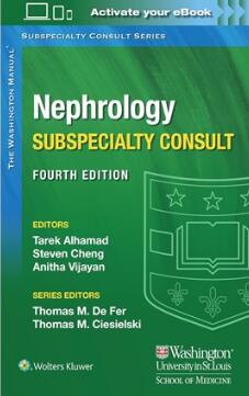 The Washington Manual Nephrology Subspecialty Consult 4th Edition 2020（华盛顿肾脏病学手册 第4版）