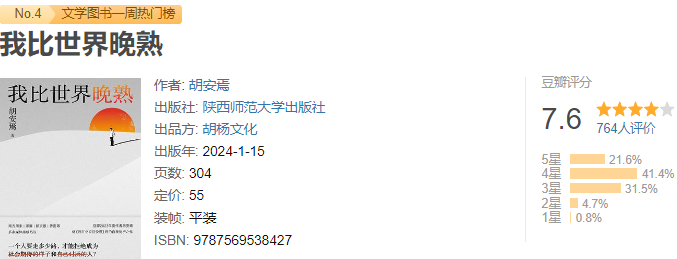 豆瓣一周热门榜推荐书单！5月最值得一看的20本2024年新出版高分好书